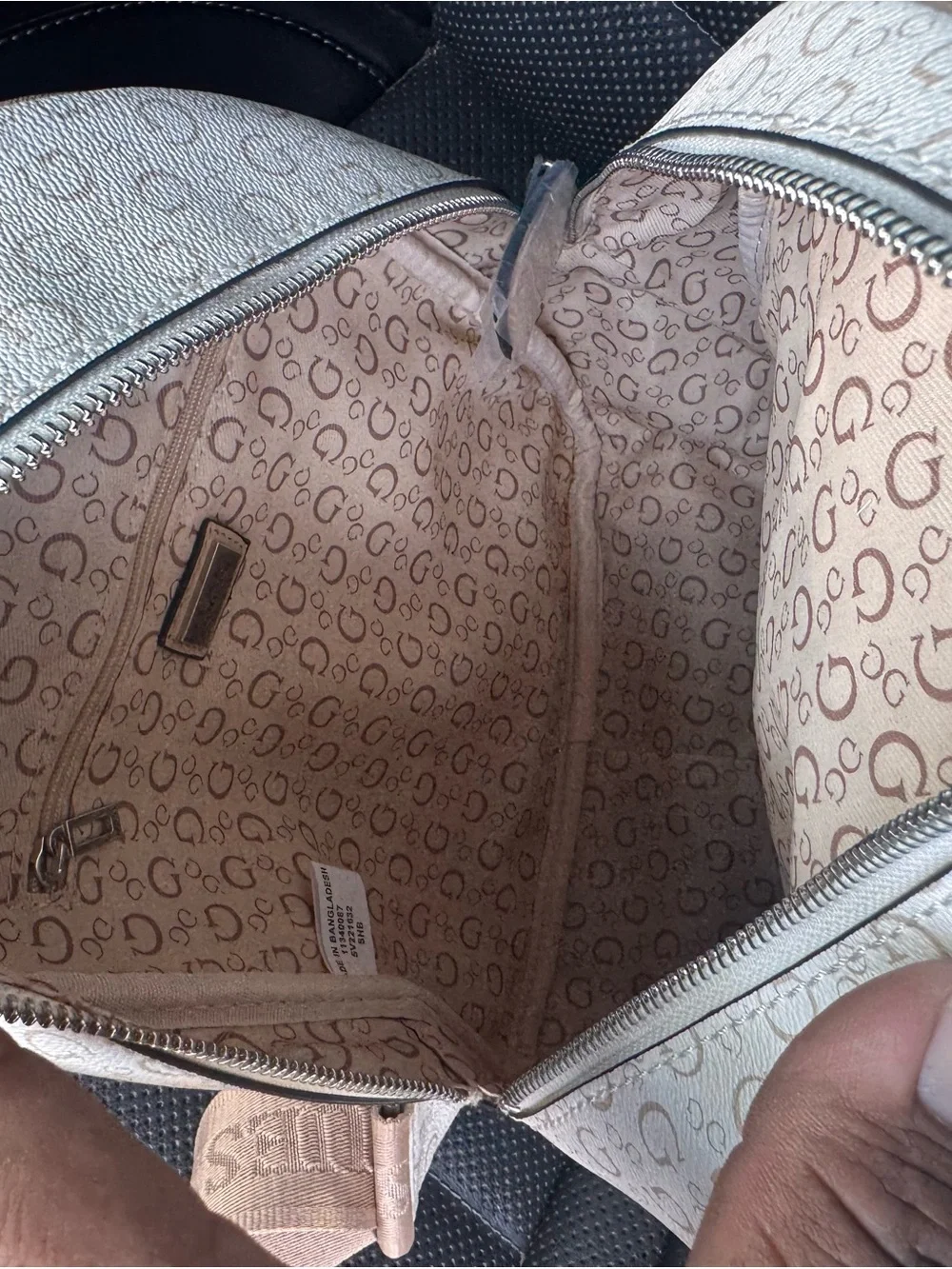 Guess Mini Logo Backpack in Beige and Tan